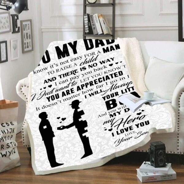 To My Dad Fleece Blanket Sherpa Blanket