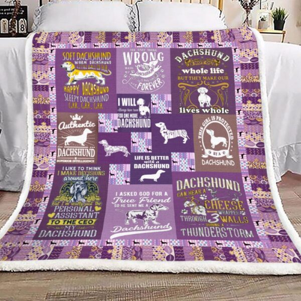 Dachshund Fleece Blanket Sherpa Blanket