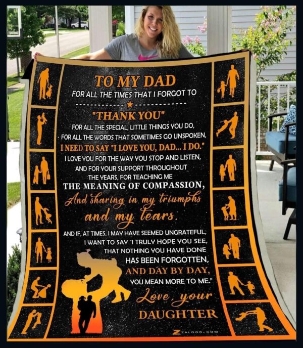 To My Dad Fleece Blanket Sherpa Blanket