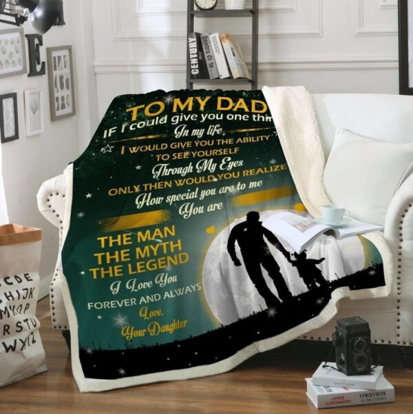 To My Dad Fleece Blanket Sherpa Blanket