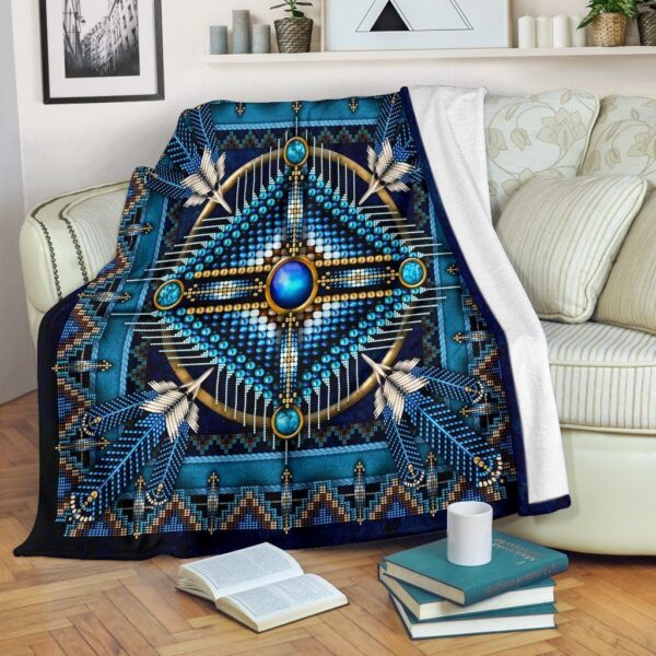 Blue Native Pattern Fleece Blanket Sherpa Blanket
