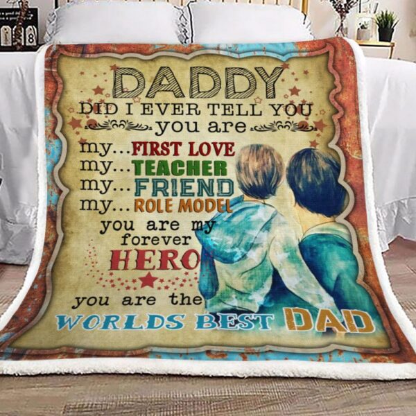 Love My Daddy Fleece Blanket Sherpa Blanket