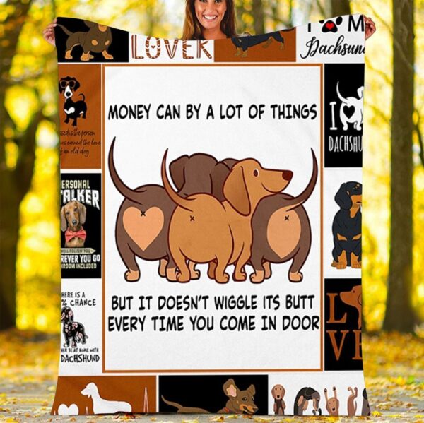 Dachshund Dog Fleece Blanket Sherpa Blanket
