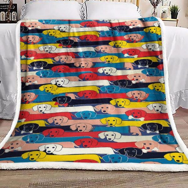 Dachshund Fleece Blanket Sherpa Blanket