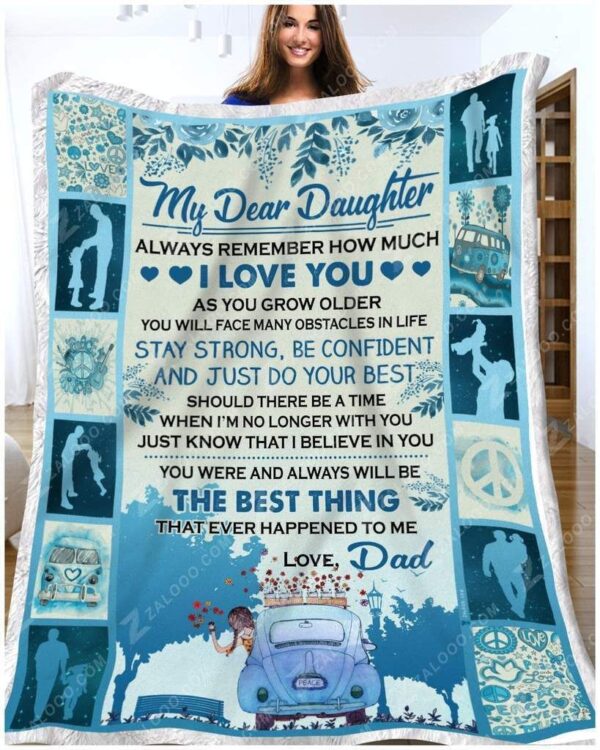 Love Dad Fleece Blanket Sherpa Blanket