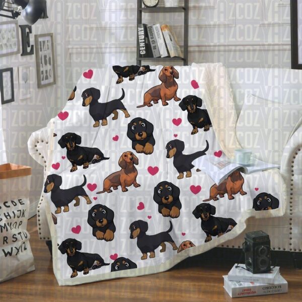 Dachshund Fleece Blanket Sherpa Blanket