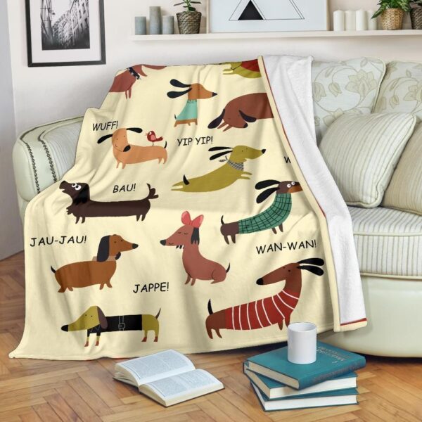 Dachshund Fleece Blanket Sherpa Blanket