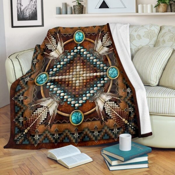 Brown Native Pattern Fleece Blanket Sherpa Blanket