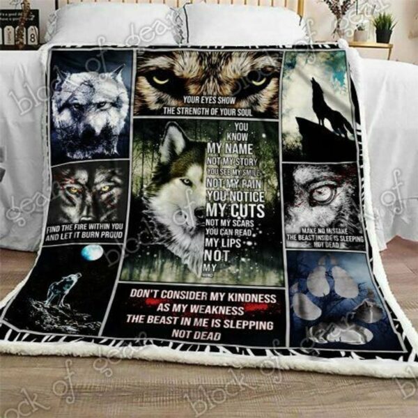 I Am Wolf Fleece Blanket Sherpa Blanket