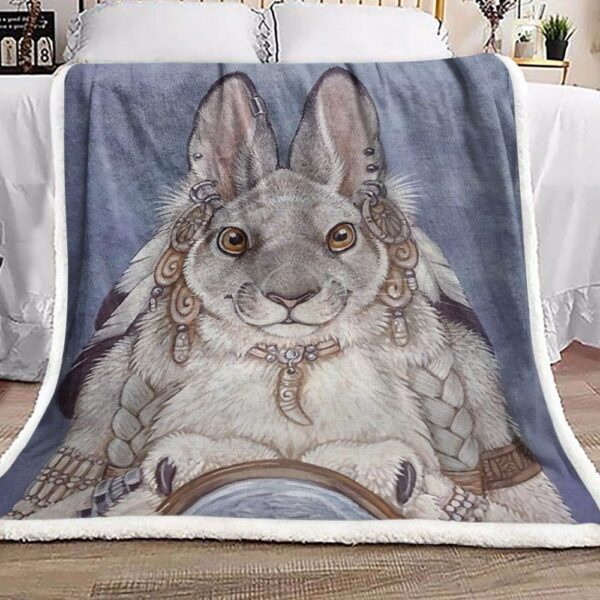 Rabbit Native American Fleece Blanket Sherpa Blanket