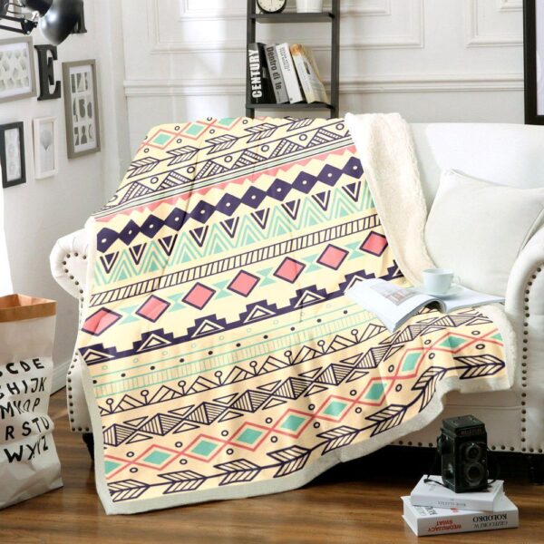 Native American Fleece Blanket Sherpa Blanket