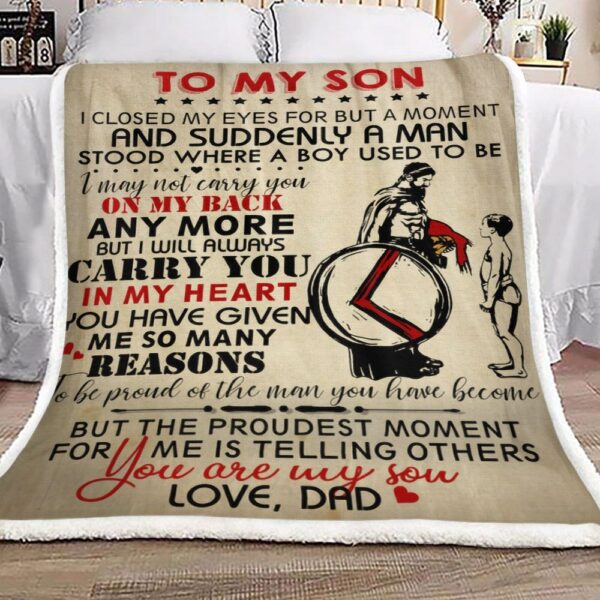 Knight Templar Family To My Son Love Dad Fleece Blanket Sherpa Blanket
