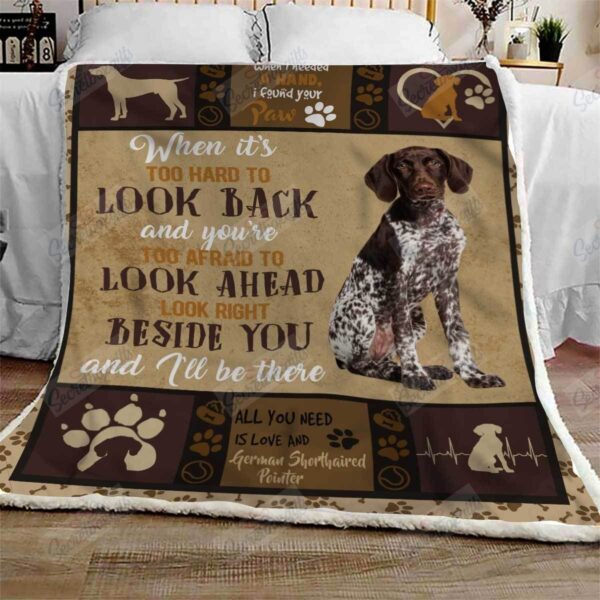 German Shorthaired Pointer I Will Be There Fleece Blanket Sherpa Blanket