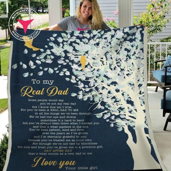 To My Real Dad Fleece Blanket Sherpa Blanket