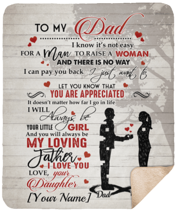 To My Dad Fleece Blanket Sherpa Blanket