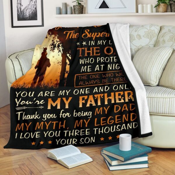 Daddy The Superhero Fleece Blanket Sherpa Blanket