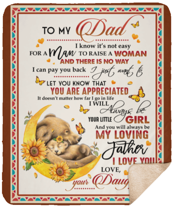 To My Dad Fleece Blanket Sherpa Blanket
