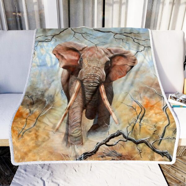 Elephant Art Fleece Blanket Sherpa Blanket