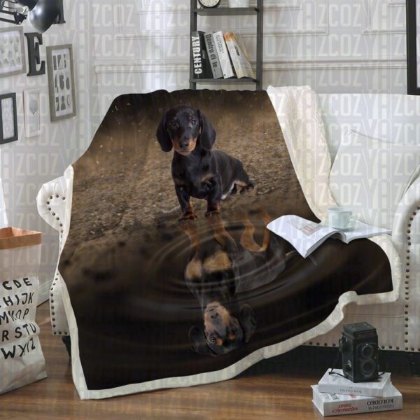 Dachshund Fleece Blanket Sherpa Blanket