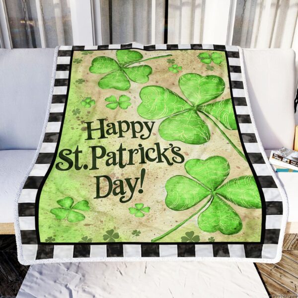 Happy St Patrick Day Fleece Blanket Sherpa Blanket
