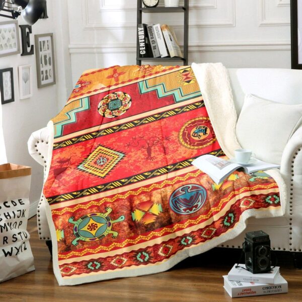 Native American Fleece Blanket Sherpa Blanket
