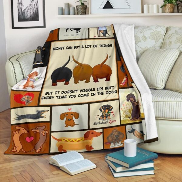 Dachshund Fleece Blanket Sherpa Blanket