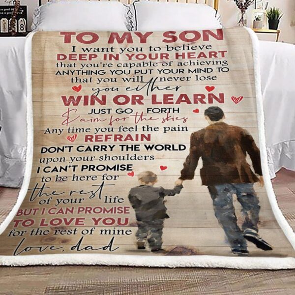 Family To My Son From Dad Fleece Blanket Sherpa Blanket