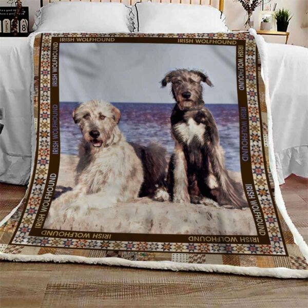 Irish Wolfhound Friend Fleece Blanket Sherpa Blanket