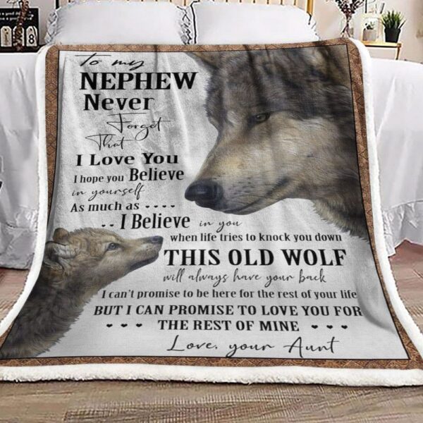 Nephew And Aunt Wolf Fleece Blanket Sherpa Blanket