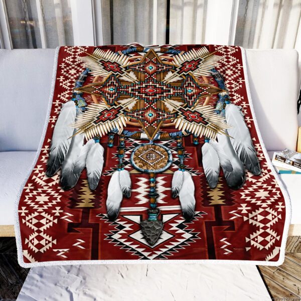 Native American Navajo Storm Fleece Blanket Sherpa Blanket