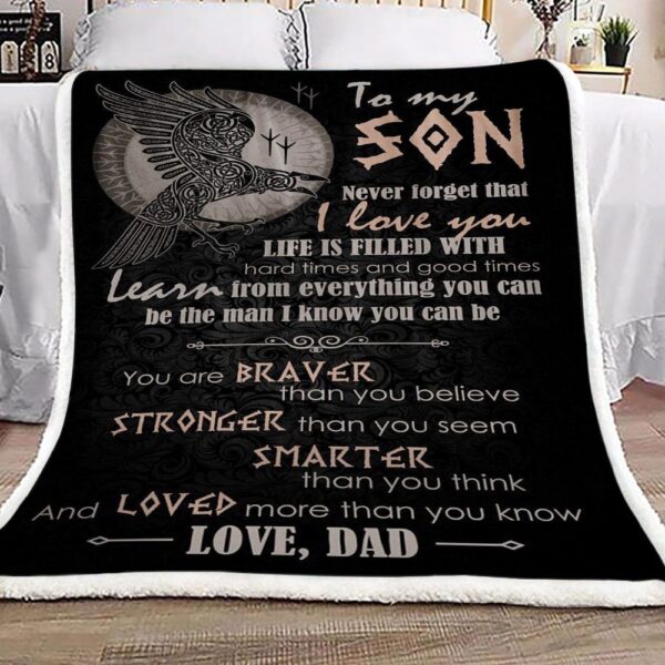 Eagles To My Son Love Dad Fleece Blanket Sherpa Blanket