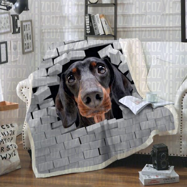 Dachshund Fleece Blanket Sherpa Blanket