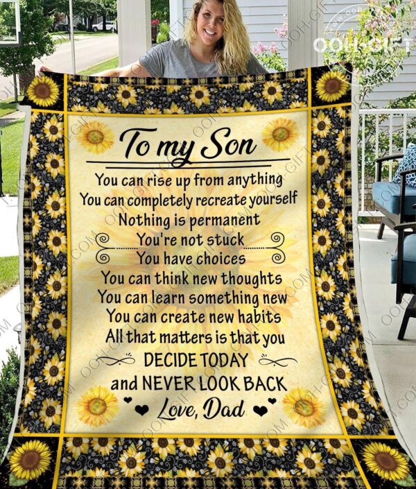 Son Love Dad Fleece Blanket Sherpa Blanket