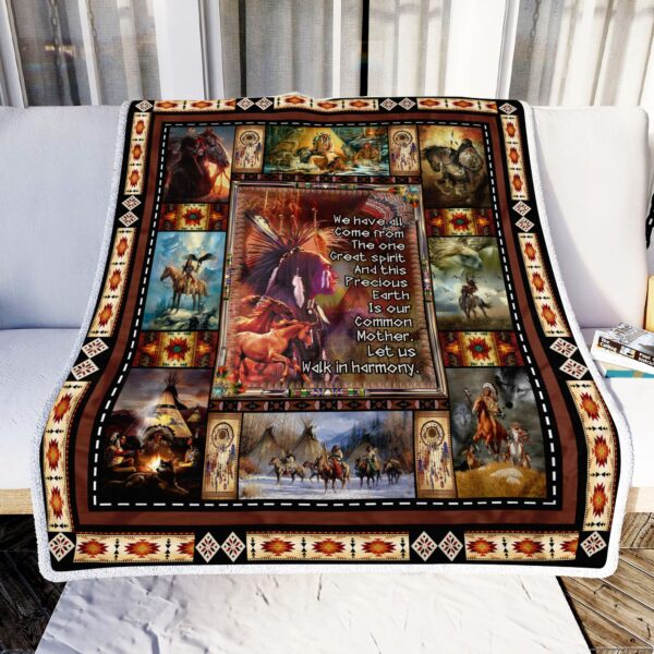 Native American Fleece Blanket Sherpa Blanket