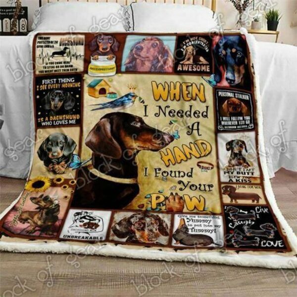 Dachshund Angel Fleece Blanket Sherpa Blanket