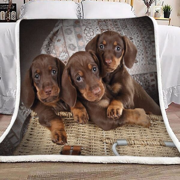 Dachshund Fleece Blanket Sherpa Blanket