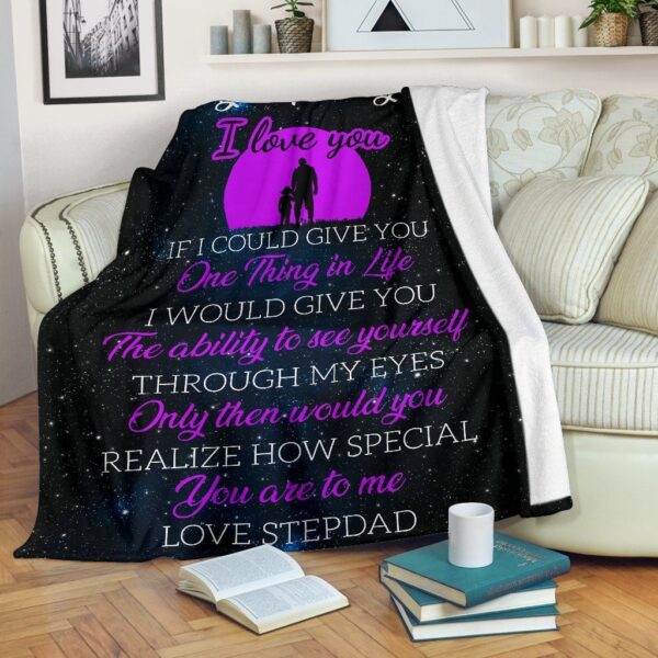 To My Kid Stepdad Fleece Blanket Sherpa Blanket