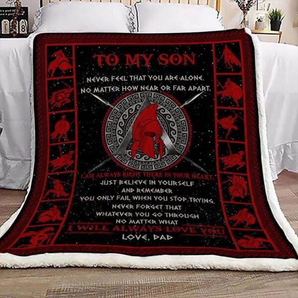 Spartan Dad Son Fleece Blanket Sherpa Blanket
