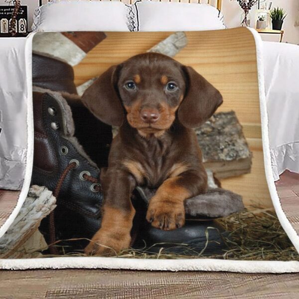 Dachshund Fleece Blanket Sherpa Blanket