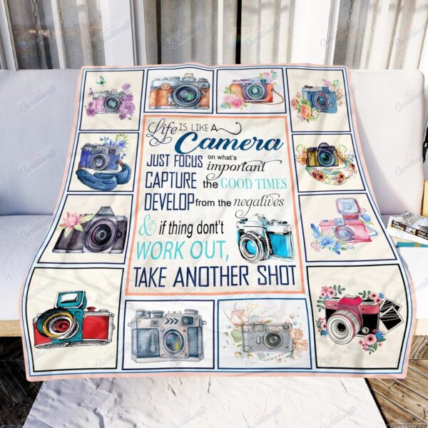 Life Is Like A Camera Fleece Blanket Sherpa Blanket