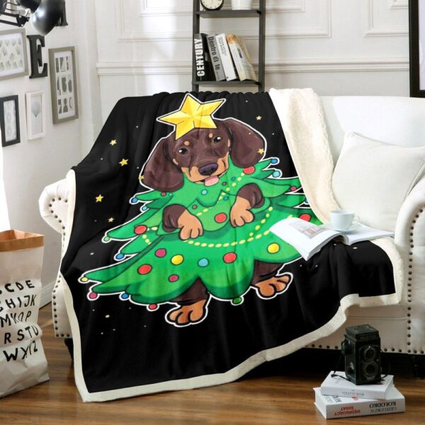 Dachshund Fleece Blanket Sherpa Blanket