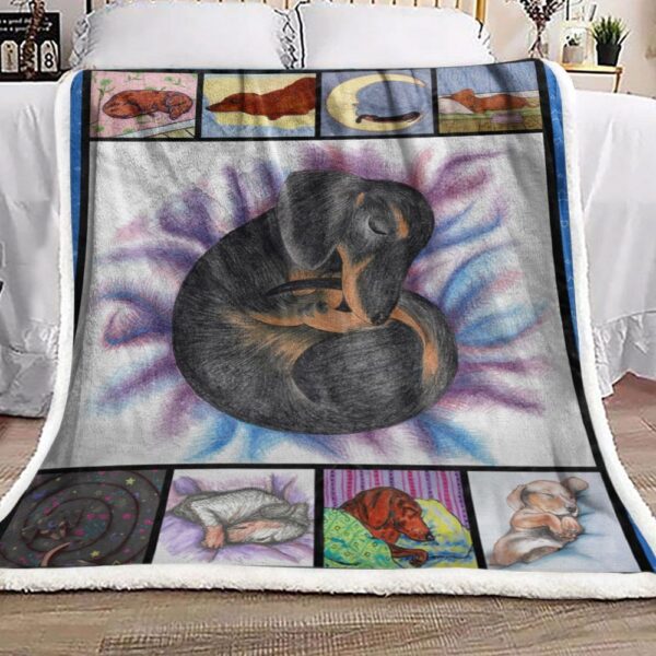 Dachshund Fleece Blanket Sherpa Blanket