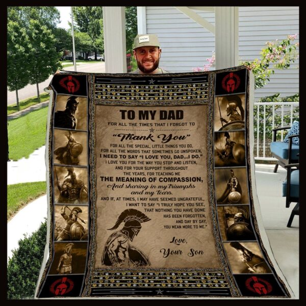 Spartan To My Dad Fleece Blanket Sherpa Blanket