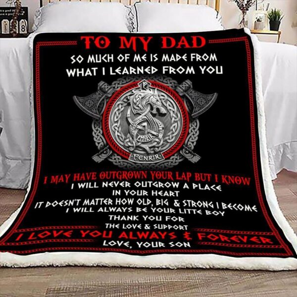 Viking To My Dad Fleece Blanket Sherpa Blanket