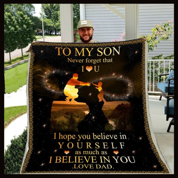 Family Dad To Son Fleece Blanket Sherpa Blanket