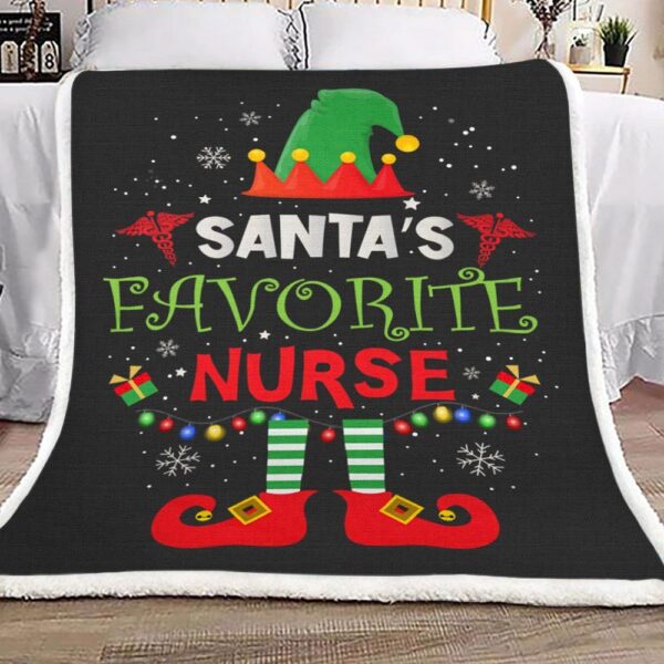 Santas Favorite Nurse Fleece Blanket Sherpa Blanket