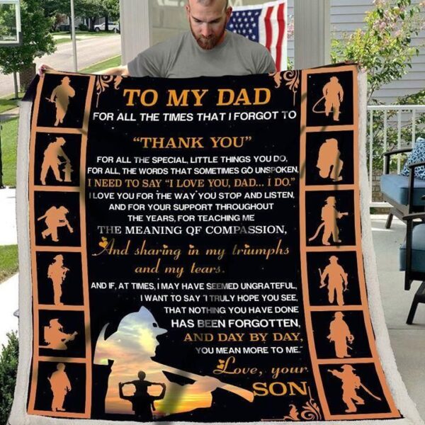 To My Dad Fleece Blanket Sherpa Blanket