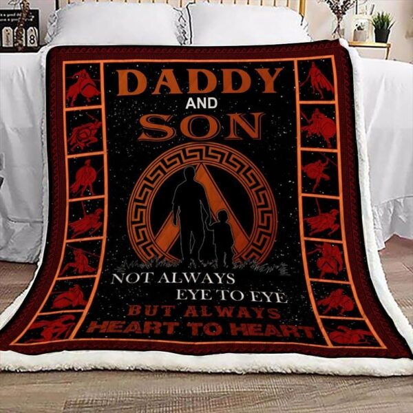Spartan Daddy And Son Fleece Blanket Sherpa Blanket