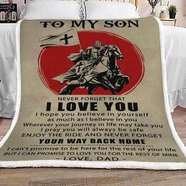 Dad To Son Fleece Blanket Sherpa Blanket