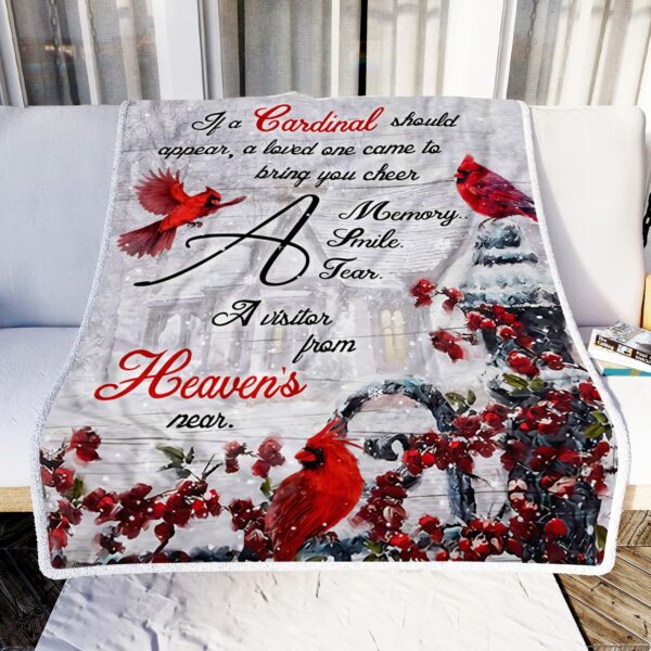 Cardinal If A Cardinal Should Appear Fleece Blanket Sherpa Blanket